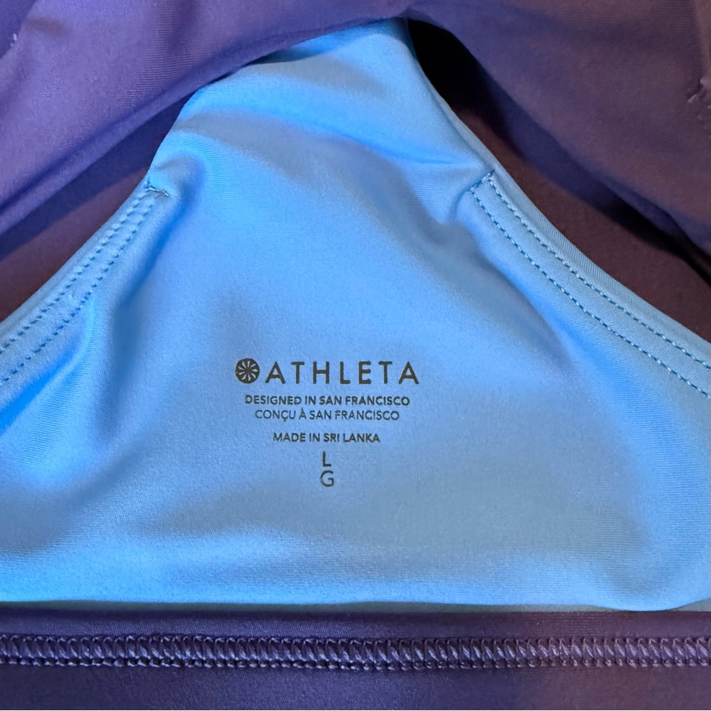 Athleta Flex Spacer Tipped Bra Navy Blue size Large - Picture 7 of 7